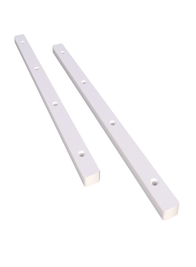 ROK Pair of Rok Hardware Side Mounted 11-1/4" (285.5mm) Screw-On, Plastic Drawer Rails/Guide Rails with 3/4" Extension, for Drawers with 21/32" (17mm) Groove, White Finish, D10751034 - Image 1